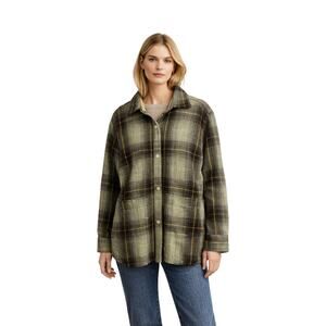 The North Face Valley Twill Plaid Shacket | Misty Sage Utility Jacket Women’s M